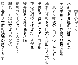 藤田直子の代表句2012年4月