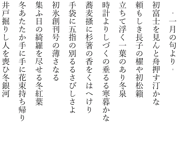 藤田直子の代表句2020年1月