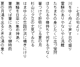 藤田直子の代表句2012年7月