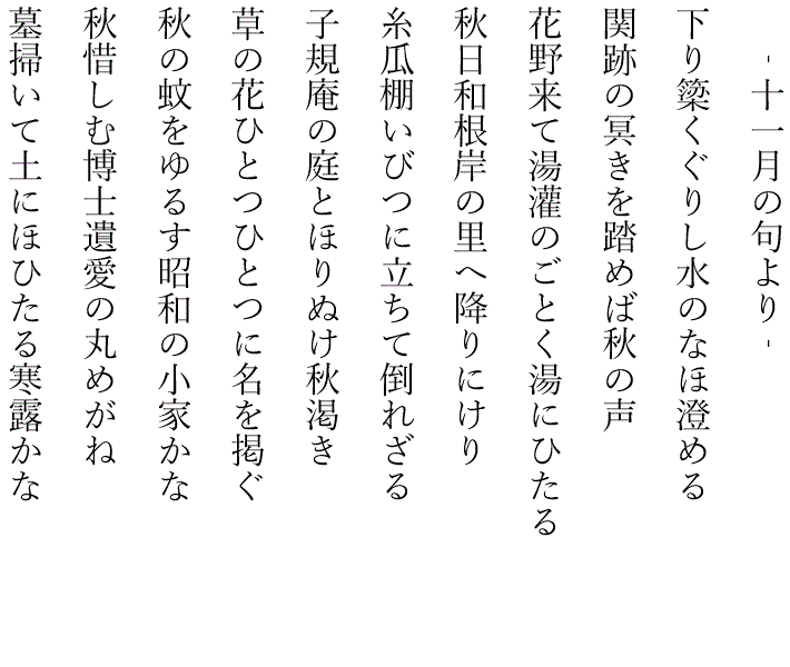 藤田直子の代表句2024年11月