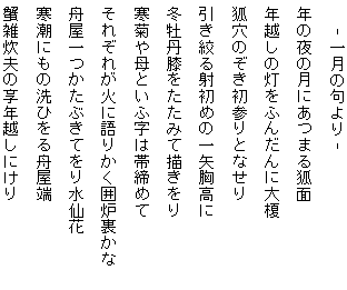 藤田直子の代表句2013年1月