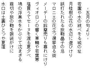 藤田直子の代表句2013年5月